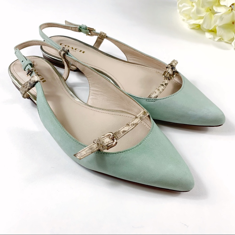 Coach Wooster Leather Slingback Flats - Size 7